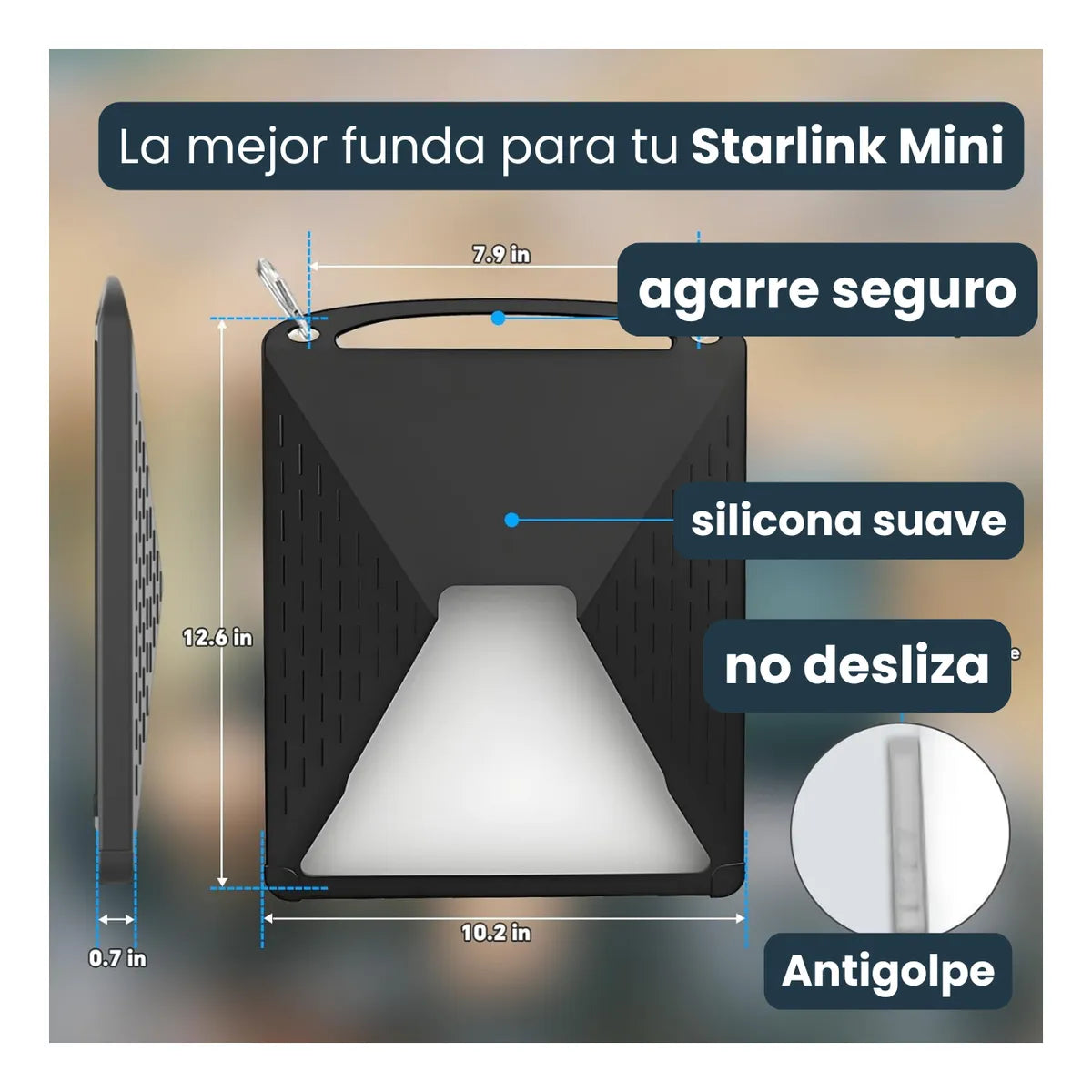 Funda Protectora Para Starlink Mini Silicona Negro