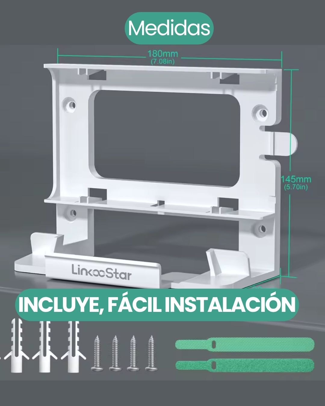 Router Starlink Mesh Router Gen3 montado en pared con Soporte de Pared para Router Starlink Mesh Router Gen3.