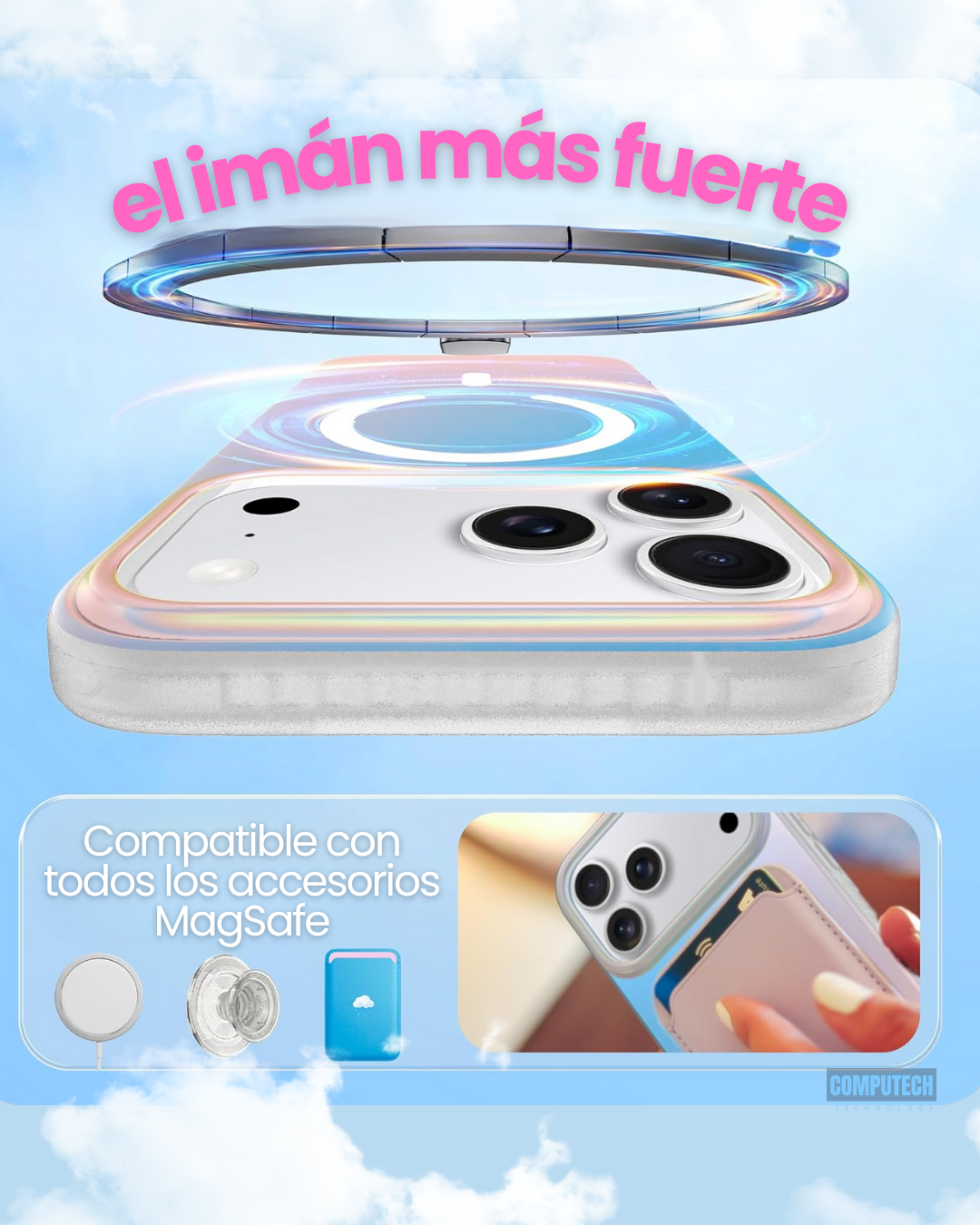 Funda Holográfica Compatible MagSafe iPhone 17 Pro Max