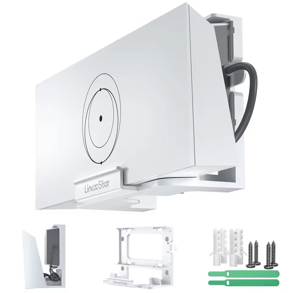Router Starlink Mesh Router Gen3 montado en pared con Soporte de Pared para Router Starlink Mesh Router Gen3.