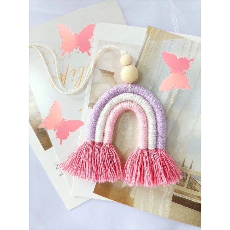 Atrapasueños Macrame Decorativo Arcoiris Multicolor Colgante Color Rosado - Mi tienda