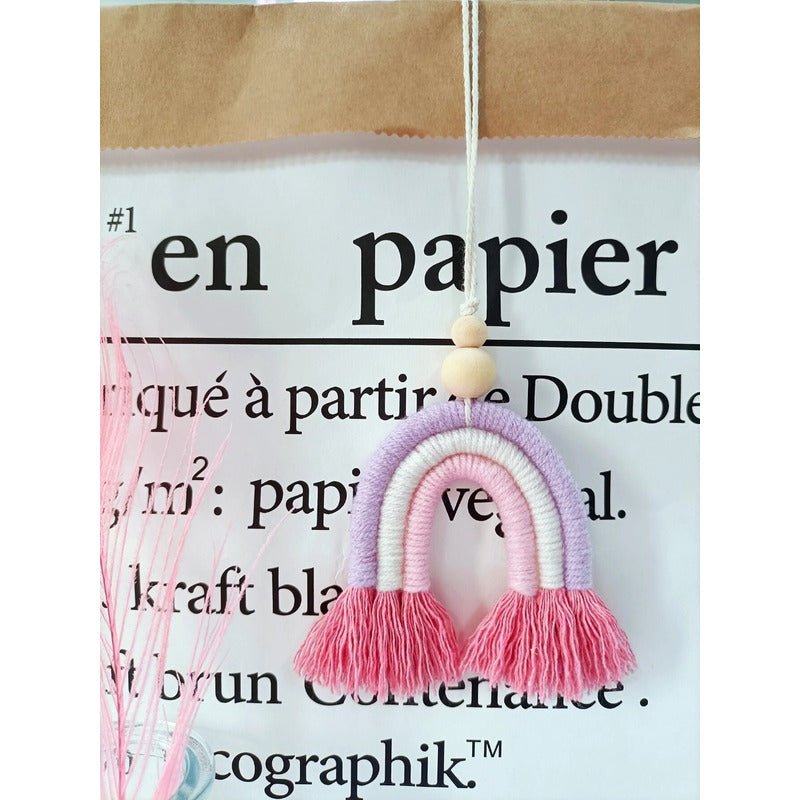 Atrapasueños Macrame Decorativo Arcoiris Multicolor Colgante Color Rosado - Mi tienda