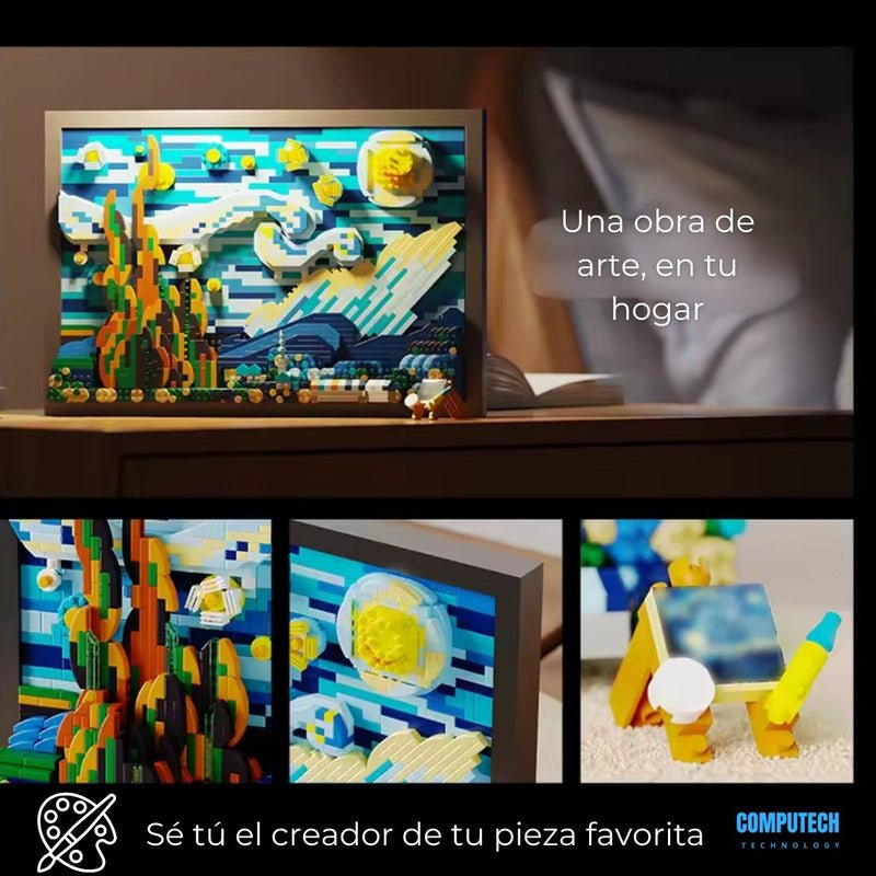 Bloques Armables 1731 Piezas Noche Estrellada De Van Gogh - Mi tienda