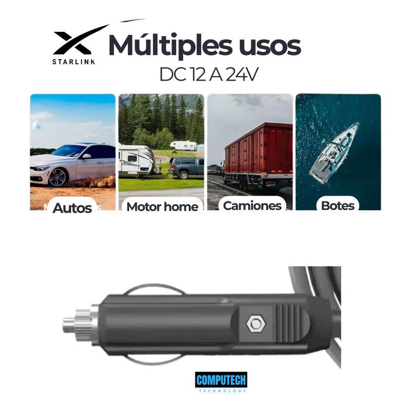 Cable Cargador De Auto Premium Para Starlink Mini 12v - Marca Computech - Mi tienda