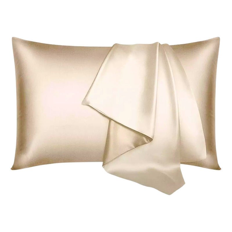 Funda Almohada Satin Saten Seda 1 Unidad 50x66cm Color Beige - Mi tienda
