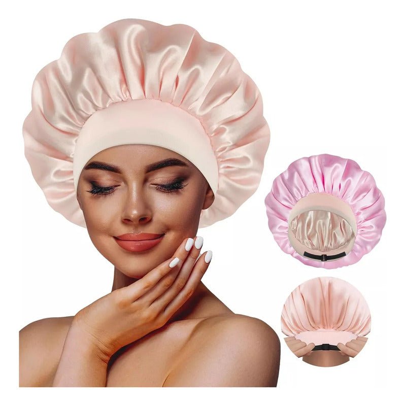 Gorro De Satín Seda Para Dormir Evita El Frizz Mrca Computech - Rosa Claro - Mi tienda