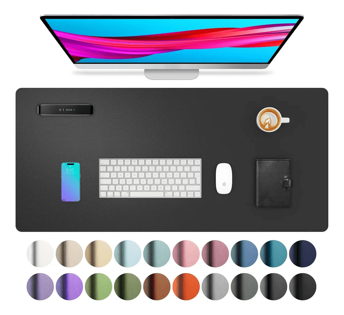 Mousepad para Escritorio de Cuero Negro 80x40cm - Mi tienda