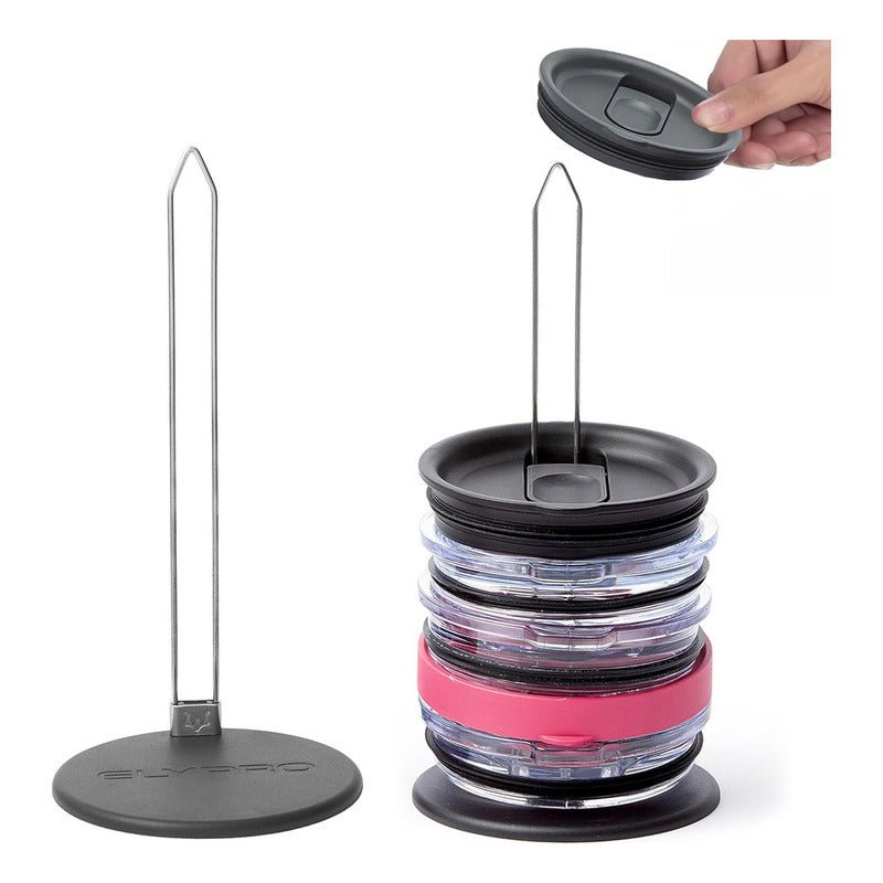 Organizador De Tapas Para Vasos Stanley Y Termos Universal Color Negro - Mi tienda