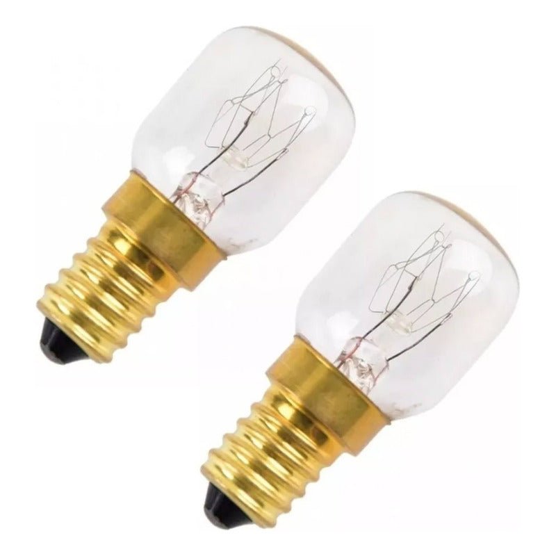 Pack 2 Ampolleta Horno Alta Temperatura 300° 15w E14 55x25mm - Mi tienda