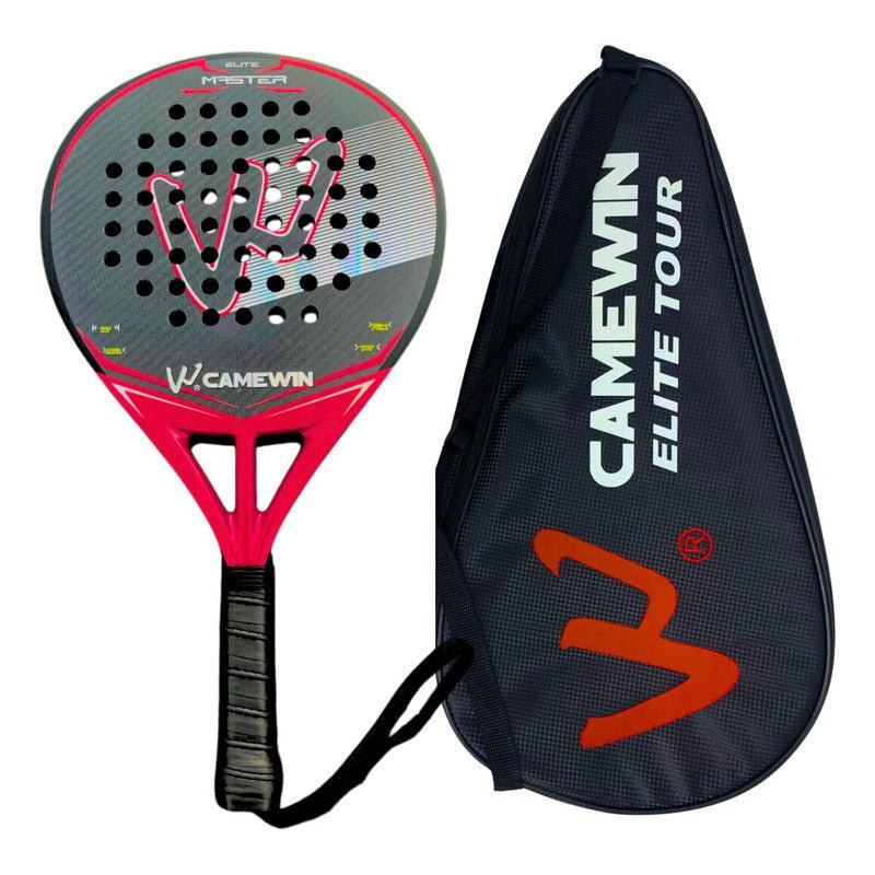 Pala Pádel Fibra De Carbono 3k 38mm + Funda Muñequera Grip Color Rojo - Mi tienda
