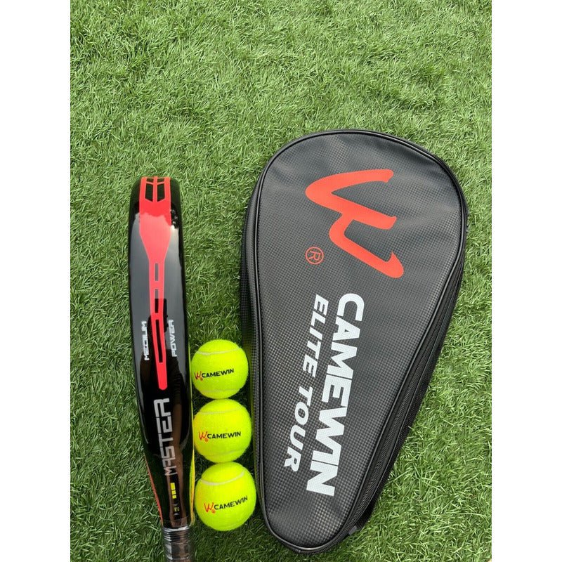 Pala Pádel Fibra De Carbono 3k 38mm + Funda Muñequera Grip Color Rojo - Mi tienda