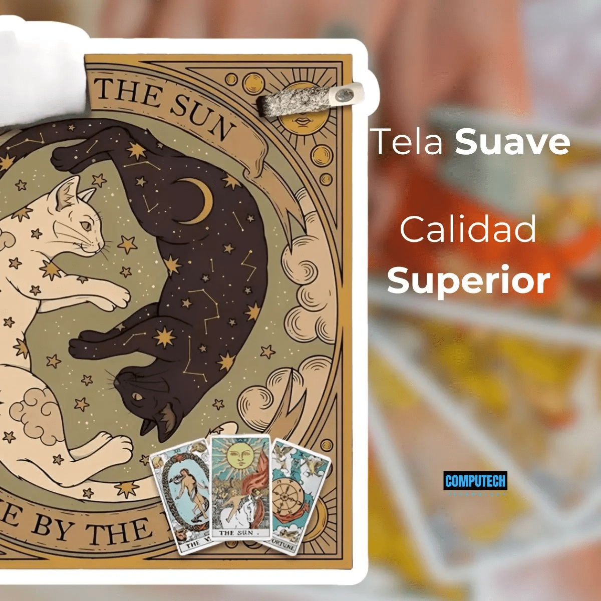 Paño de Tarot Gatos de Terciopelo: Tapete Sagrado para Oráculos y Lecturas - Mi tienda