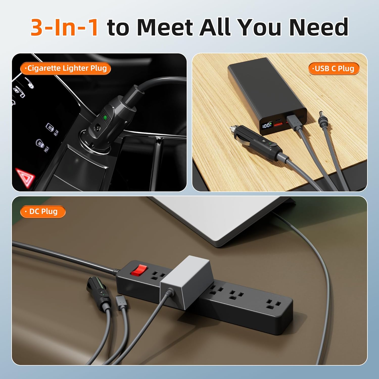 Cable Cargador Auto Starlink Mini 3 en 1 Premium