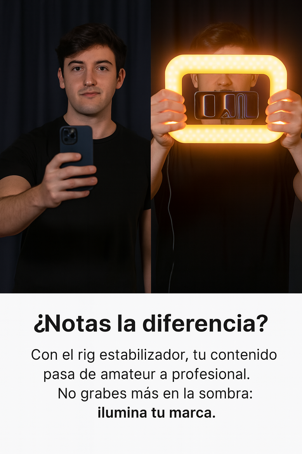 Aro Luz Led + Rig Estabilizador Celular Grabación Video
