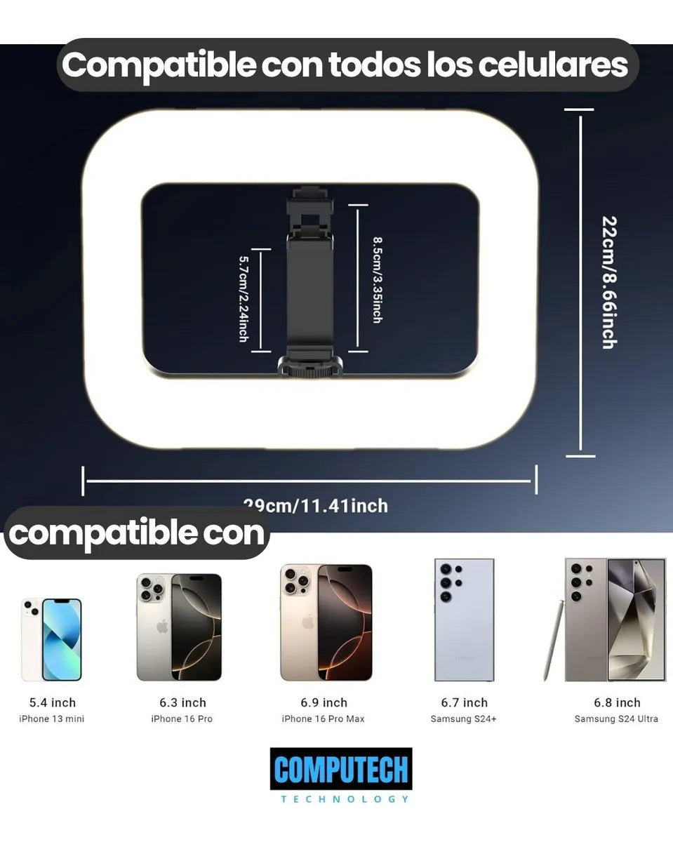 Aro Luz Led + Rig Estabilizador Celular Grabación Video