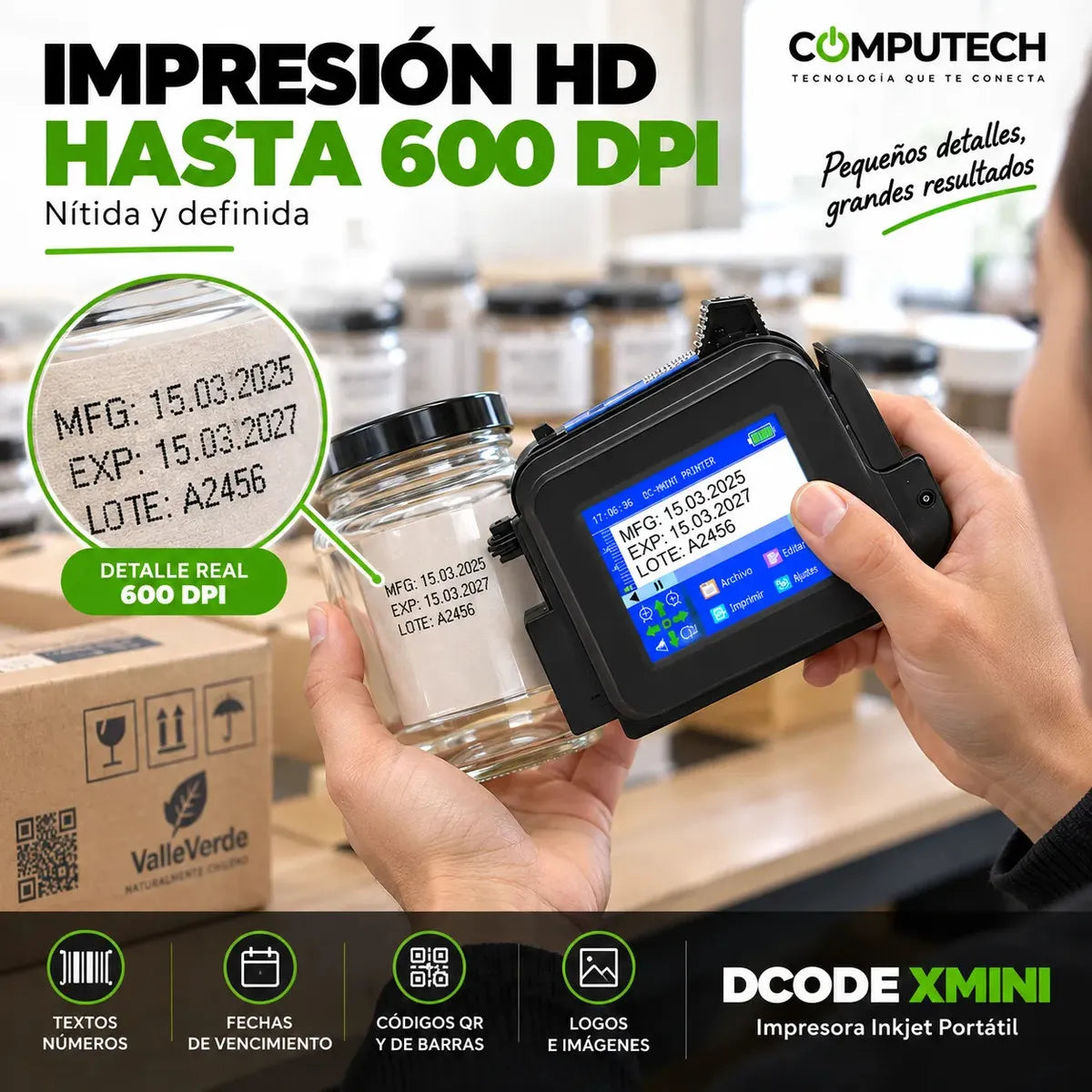 impresora portatil inkjet 12.7mm