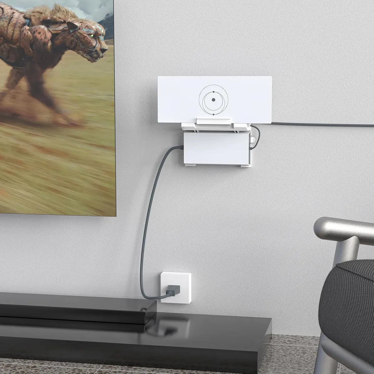 Soporte De Pared Para Router Starlink Gen 3 Y Fuente Poder Blanco
