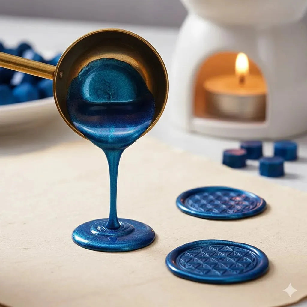 Cera Para Lacre Azul Premium - 100 Perlas
