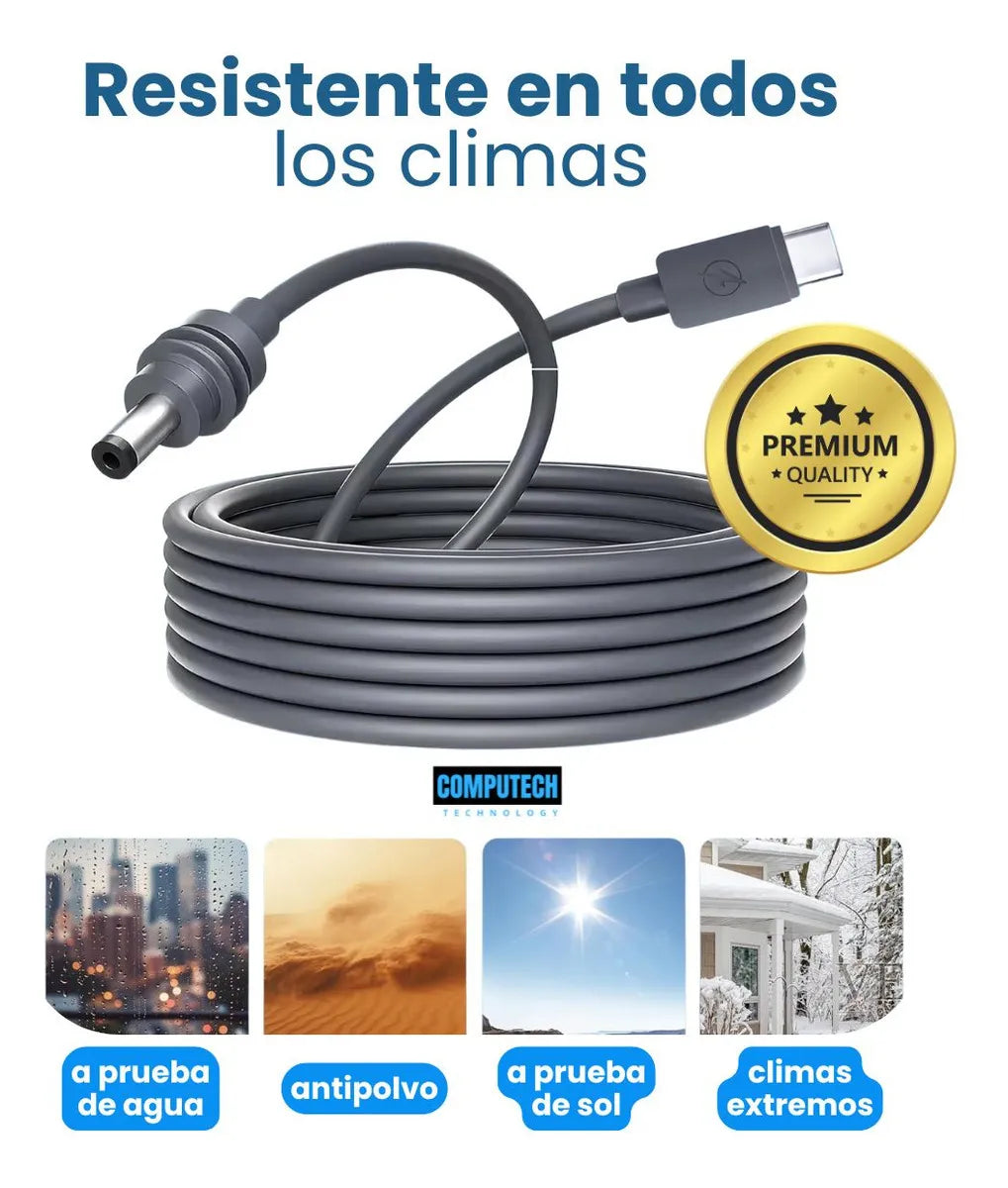 Cable Carga Para Starlink Mini Usb-c Premium 2 Metros 100w Color Gris Oscuro - Marca Computech Gris Oscuro
