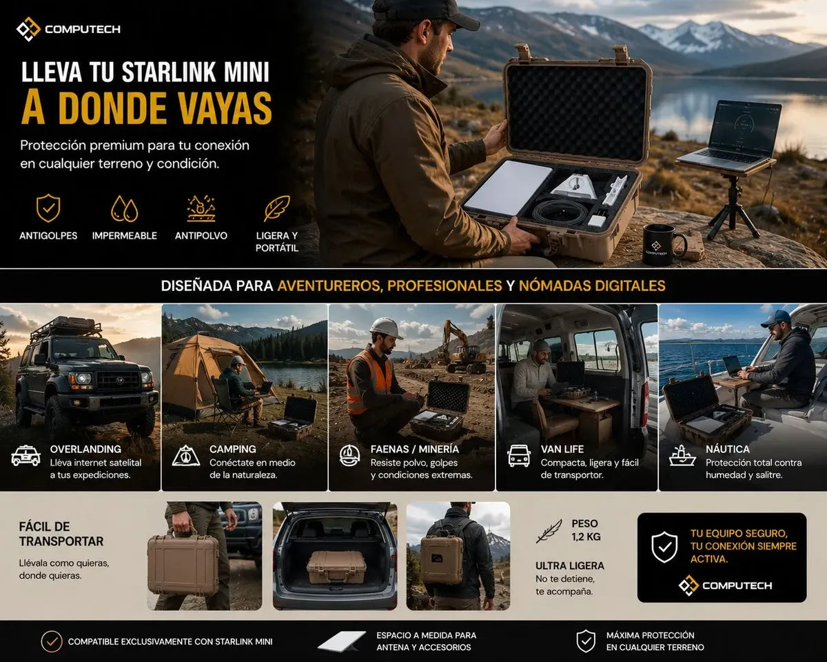 Maleta Rígida Starlink Mini Estuche Impermeable Premium