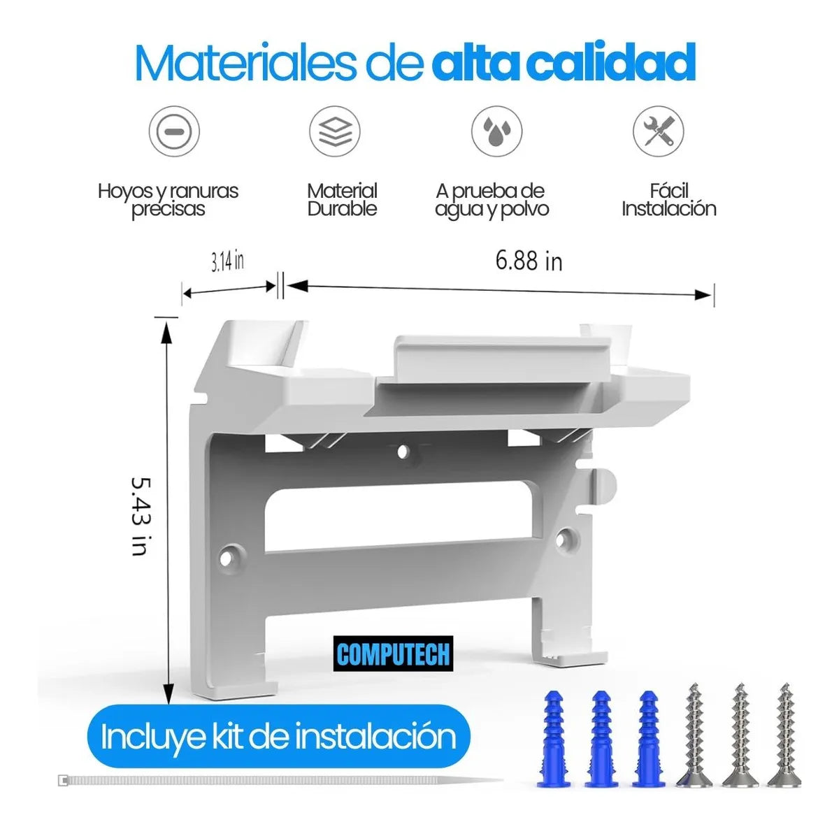 Soporte De Pared Para Router Starlink Gen 3 Y Fuente Poder Blanco
