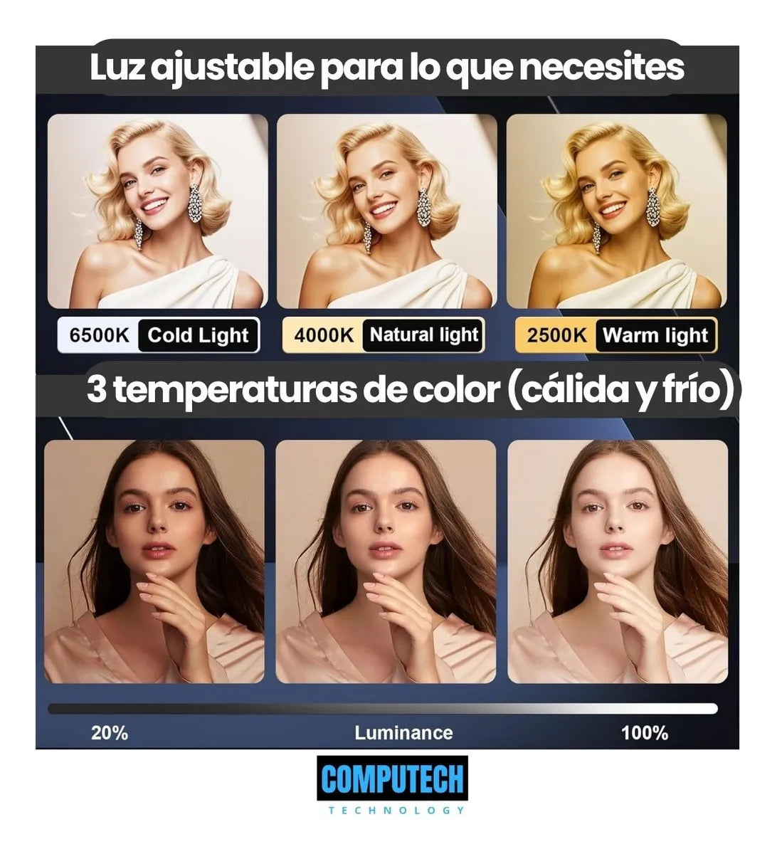 Aro Luz Led + Rig Estabilizador Celular Grabación Video