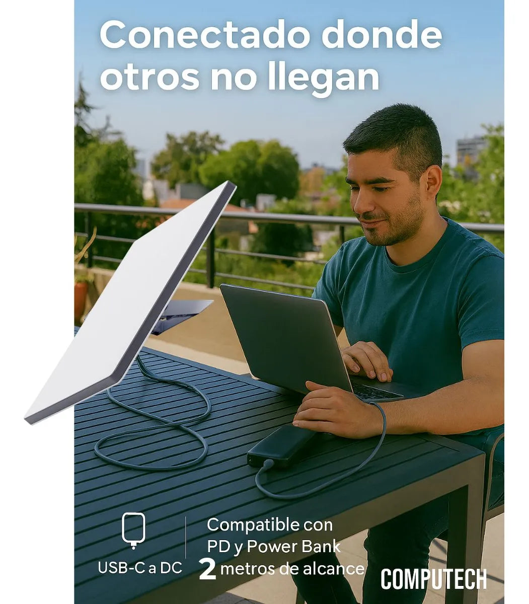 Cable Carga Para Starlink Mini Usb-c Premium 2 Metros 100w Color Gris Oscuro - Marca Computech Gris Oscuro

