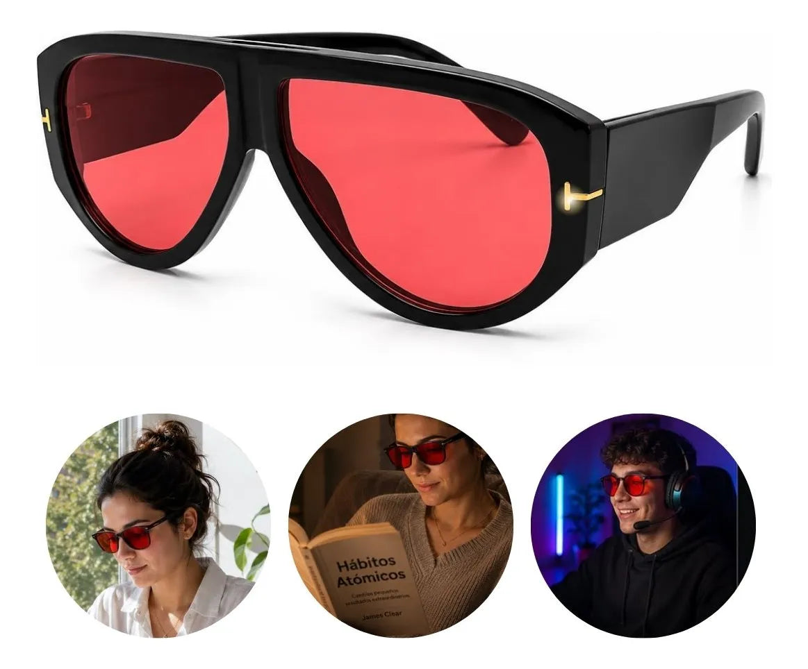 Lentes De Noche Filtro Rojo Melatonina Ritmo Circadiano