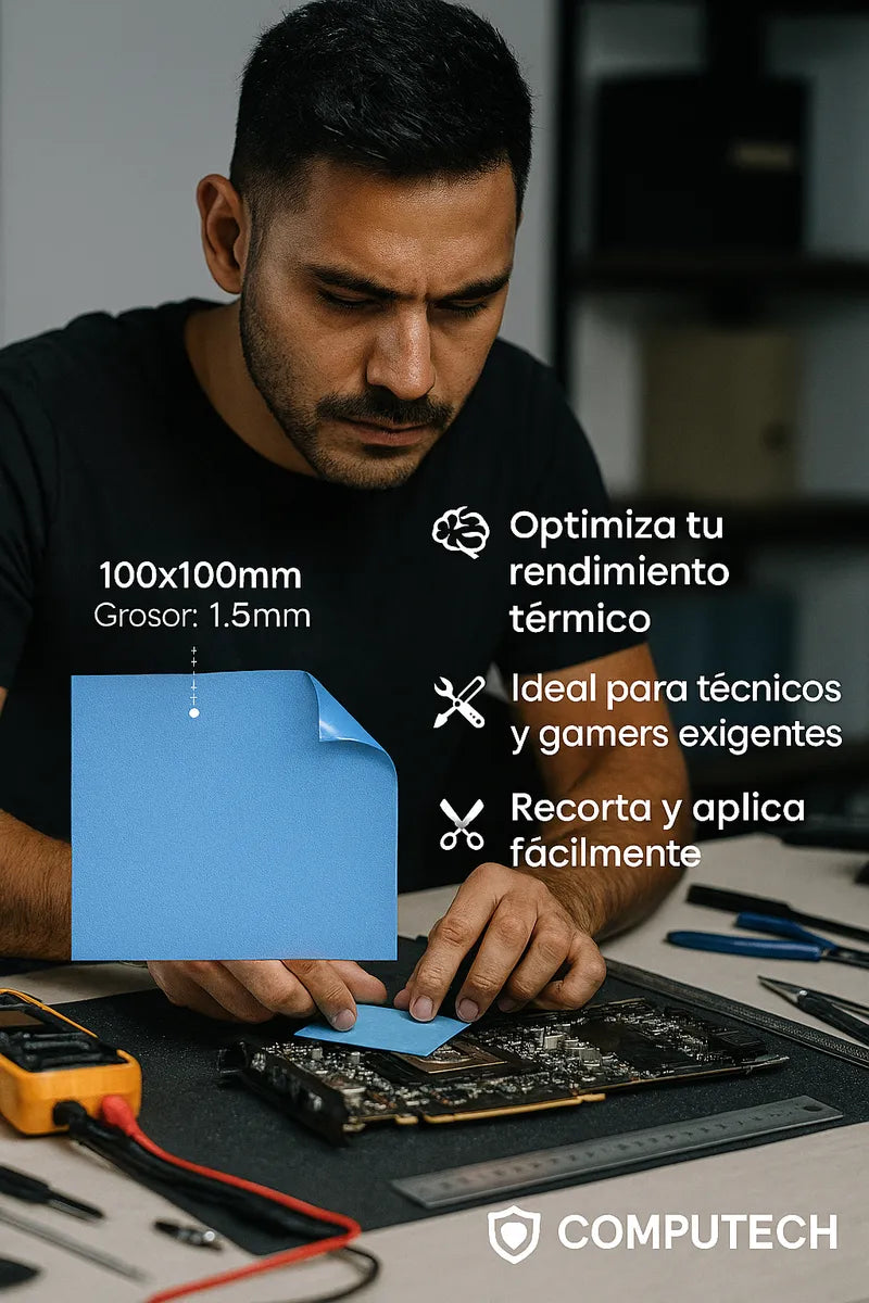 Thermal Pad 16W/mK 0.5mm - 100x100mm Alto Rendimiento GPU/CPU