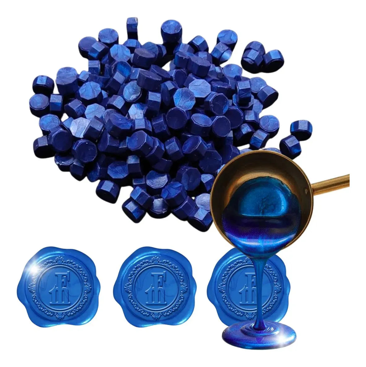 Cera Para Lacre Azul Premium - 100 Perlas
