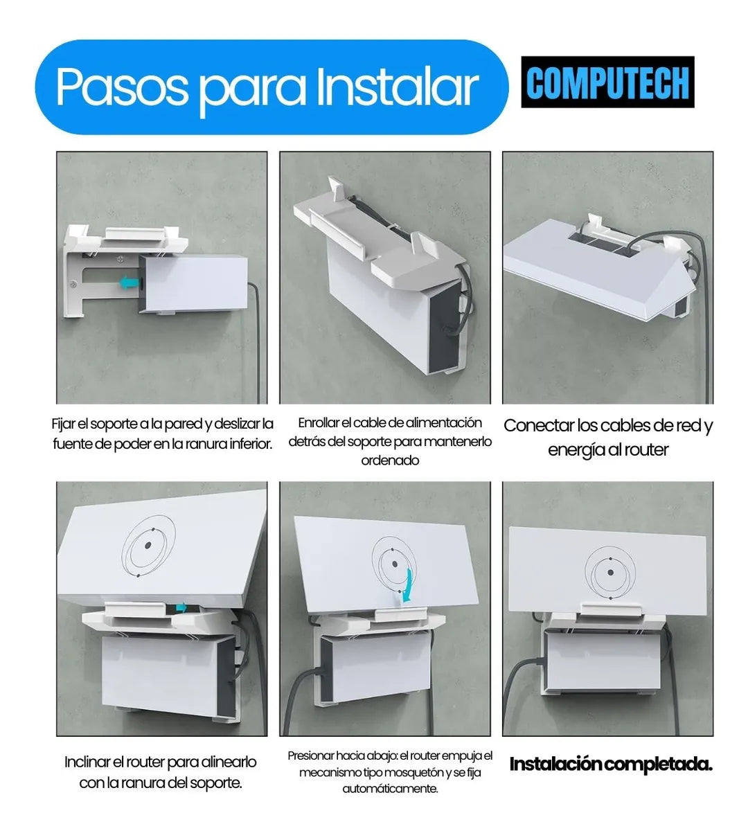 Soporte De Pared Para Router Starlink Gen 3 Y Fuente Poder Blanco

