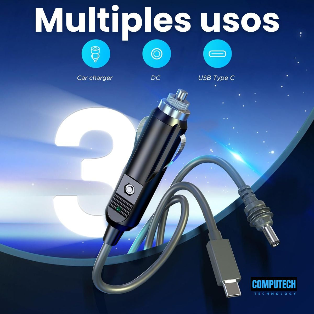 Cable Cargador Auto Starlink Mini 3 en 1 Premium