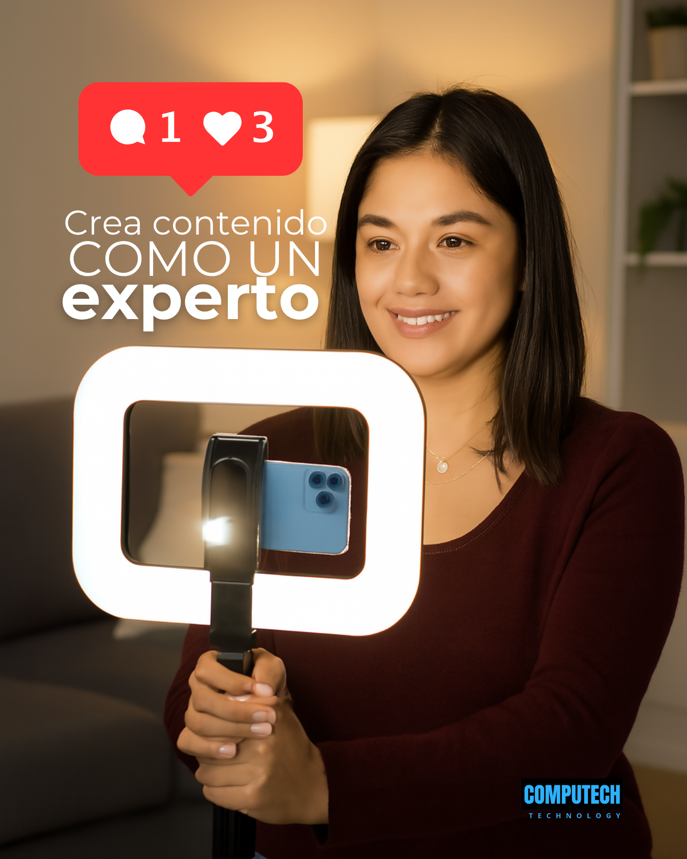 Aro Luz Led + Rig Estabilizador Celular Grabación Video