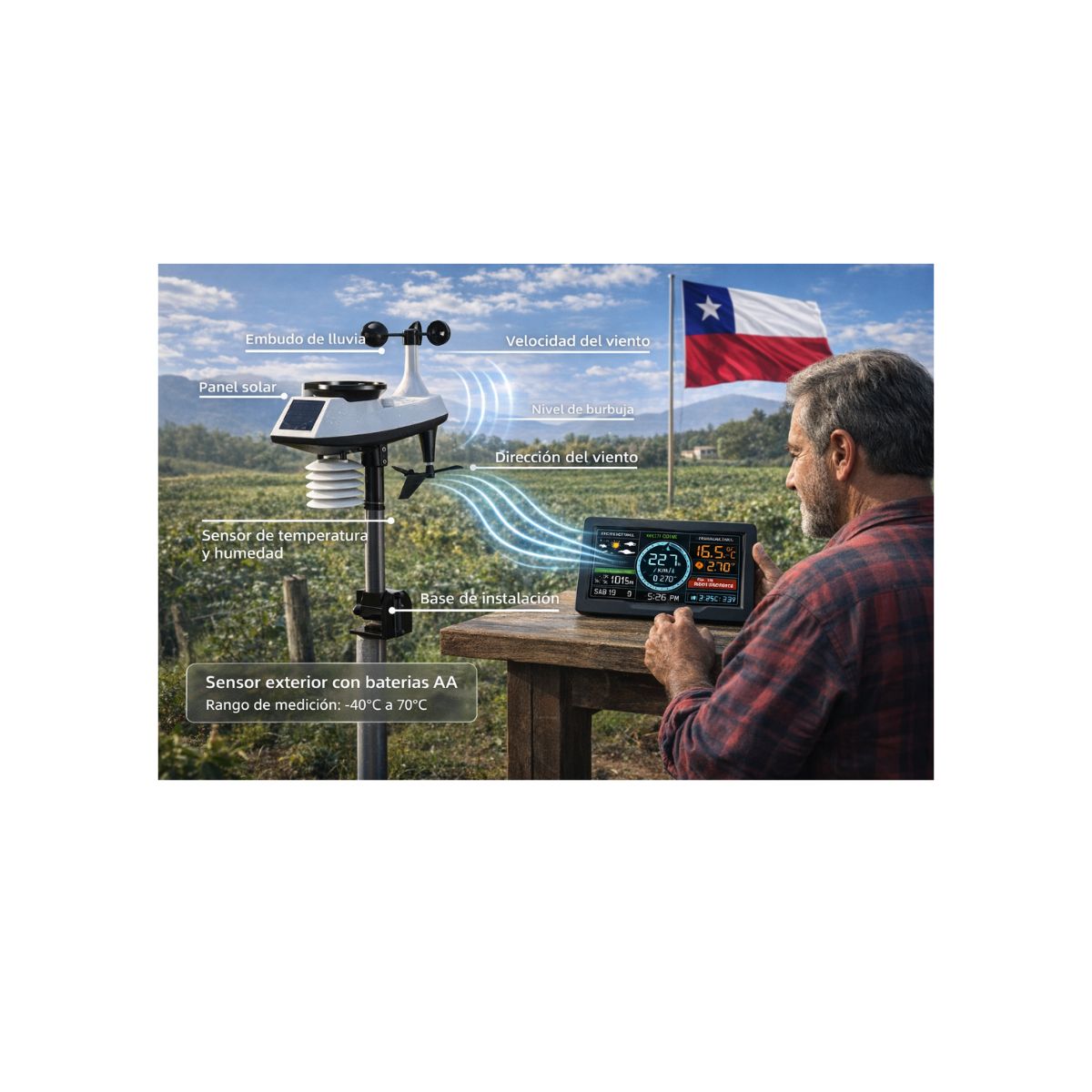 Estacion Meteorologica Profesional Viento Lluvia Digital Rf / estacion meteorologica