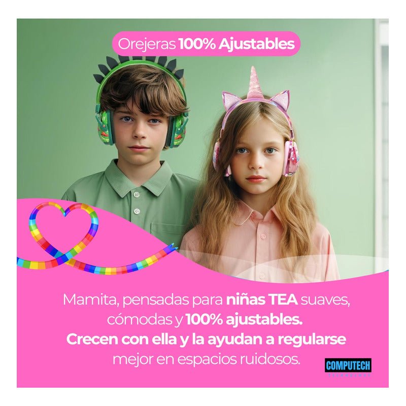 Audifonos Orejeras Antiruido De Unicornio Rosa Niños Y Jovenes Tea - Marca Computech - Mi tienda