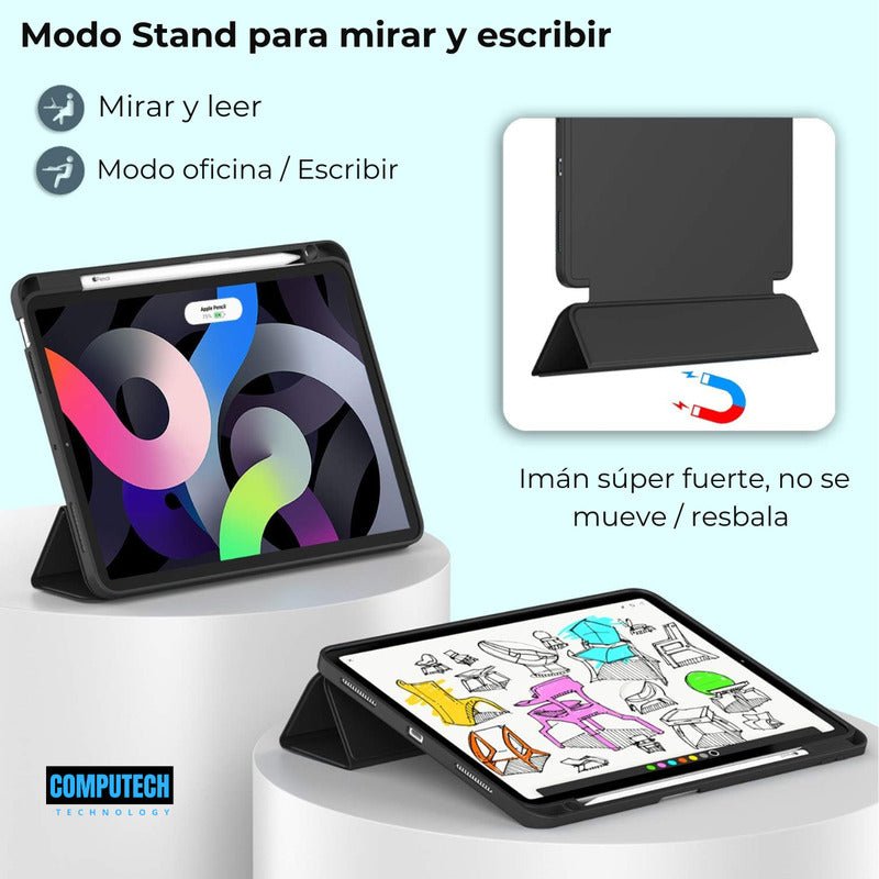 Carcasa Funda Smart Cover Para iPad Air 11 M2 2024 2025 Pencil Color Negro - Mi tienda