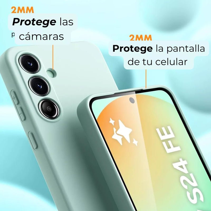 Funda / Carcasa Premium Marca Computech Para Samsung S24 Fe Menta + Vidrio Templado - Mi tienda