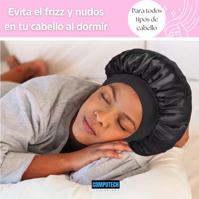 Gorro De Satín Seda Para Dormir Evita El Frizz Mrca Computech - Rosa Claro - Mi tienda