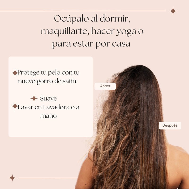 Gorro Satin Para Cabello Liso Y Rizado Evita Enredos 2piezas - Mi tienda