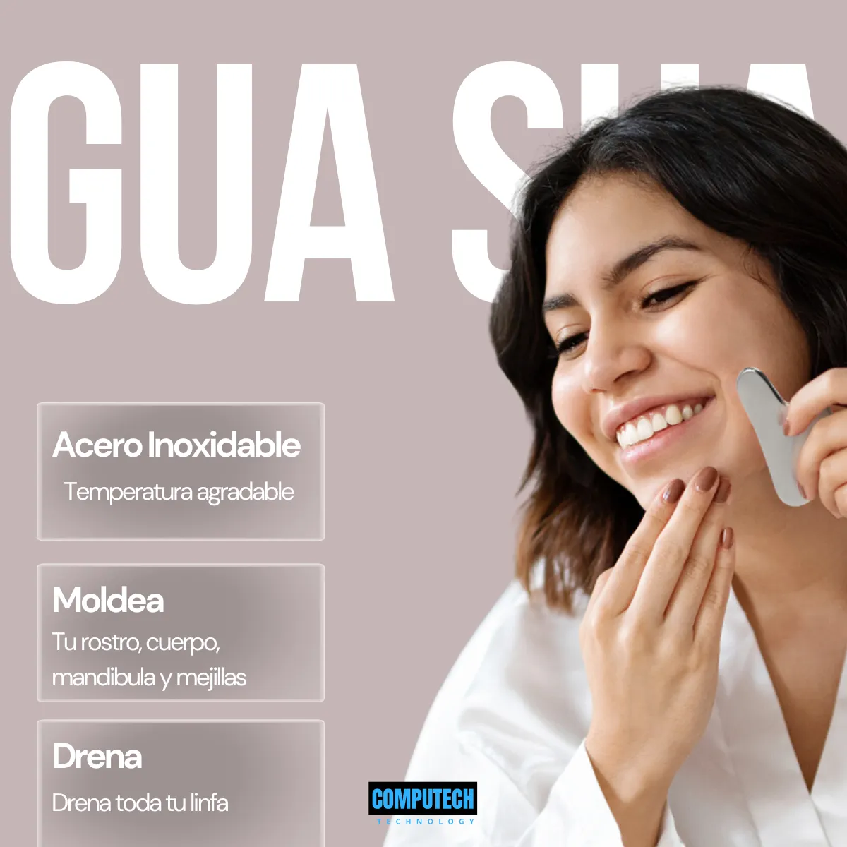 Guasha de Acero Inoxidable | Masajeador Linfatico