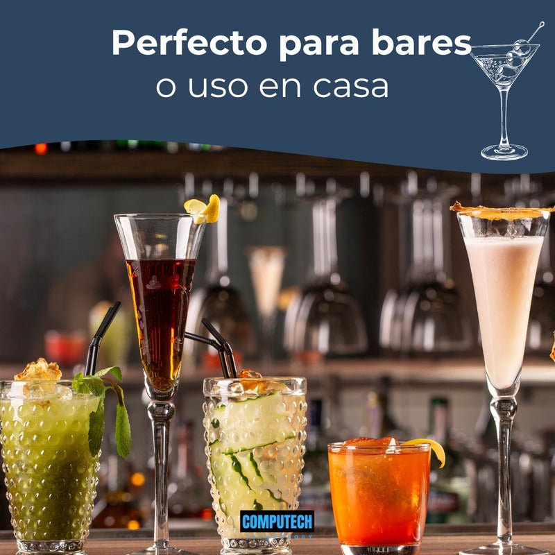 Juego Coctelera Set Utensilios Bar Inoxidable 12 Pzs Color Bambi Natural Marca Computech Premium - Mi tienda