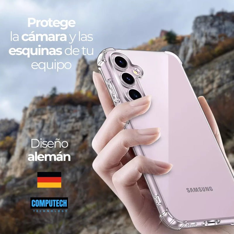 Kit Carcasa / Funda Para Samsung Galaxy S23 Fe Marca Computech Silicona + Vidrio Templado - Mi tienda
