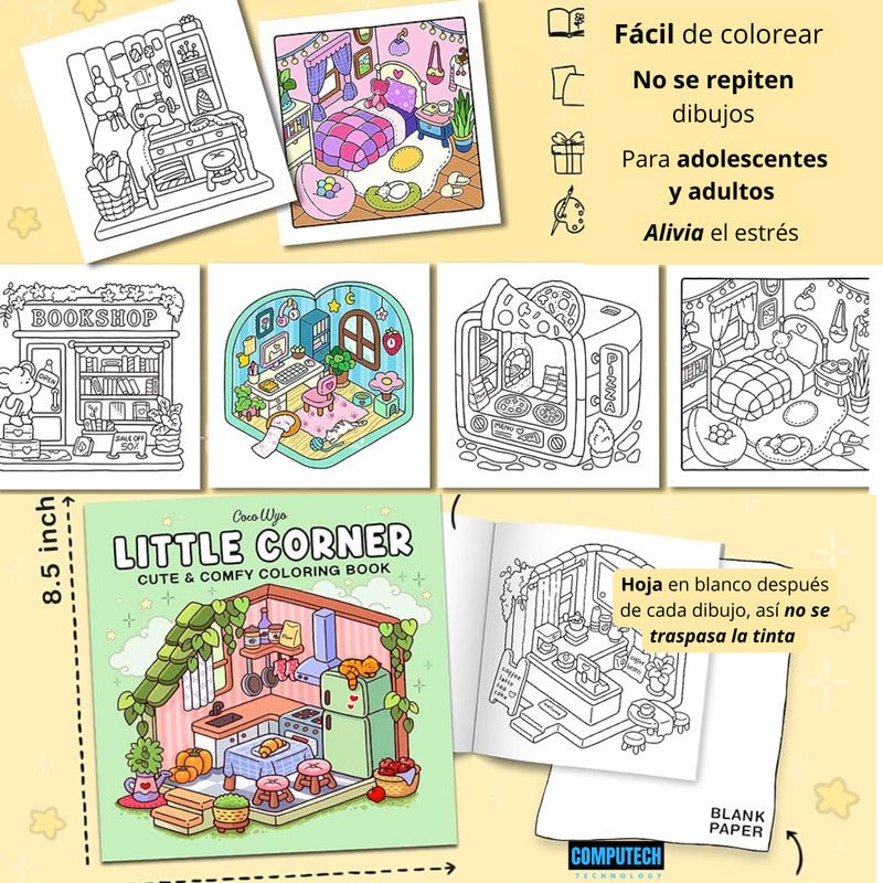 Libro Para Colorear Coco Wyo Little Corner - 100 Dibujos - Mi tienda