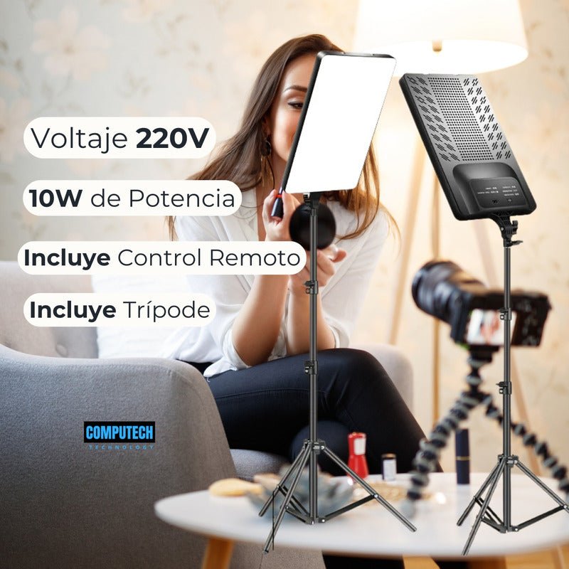 Luz Panel De Iluminación Video Led Regulable Estudio Para Tik Tok 220v - Marca Computech - Mi tienda