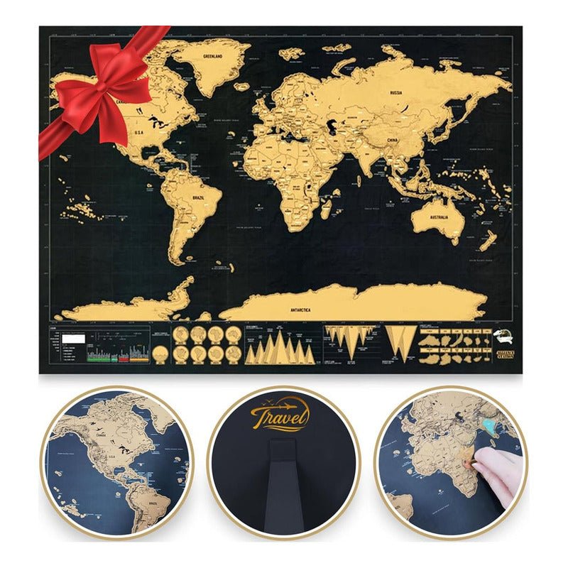 Mapa Raspable Chile (En Pergamino para Regalo) - Mi tienda