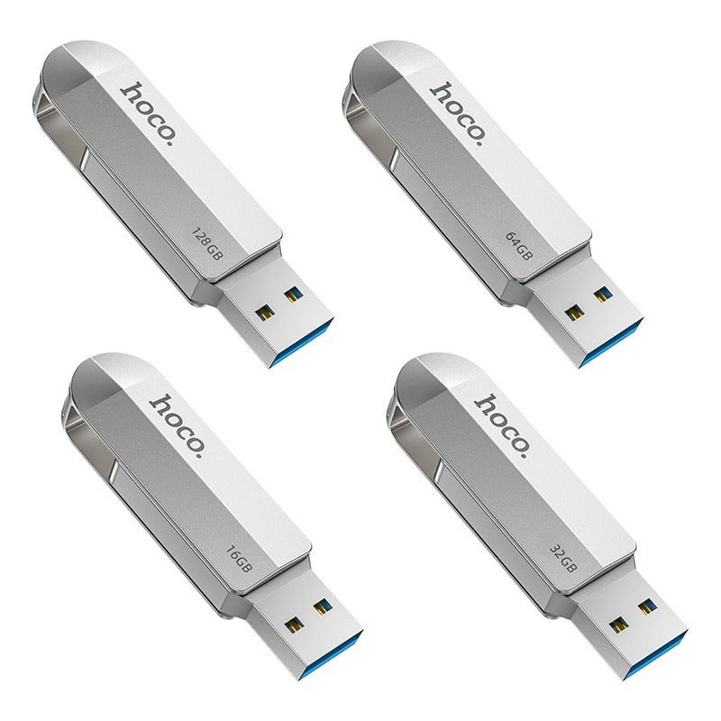 Memoria Flash Usb 3.0 64gb Hoco. Dos Entradas Tipo A Tipo C Color Plateado Metal - Mi tienda