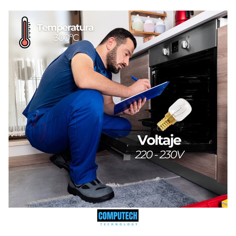 Pack 2 Ampolleta Horno Alta Temperatura 300° 15w E14 55x25mm - Mi tienda