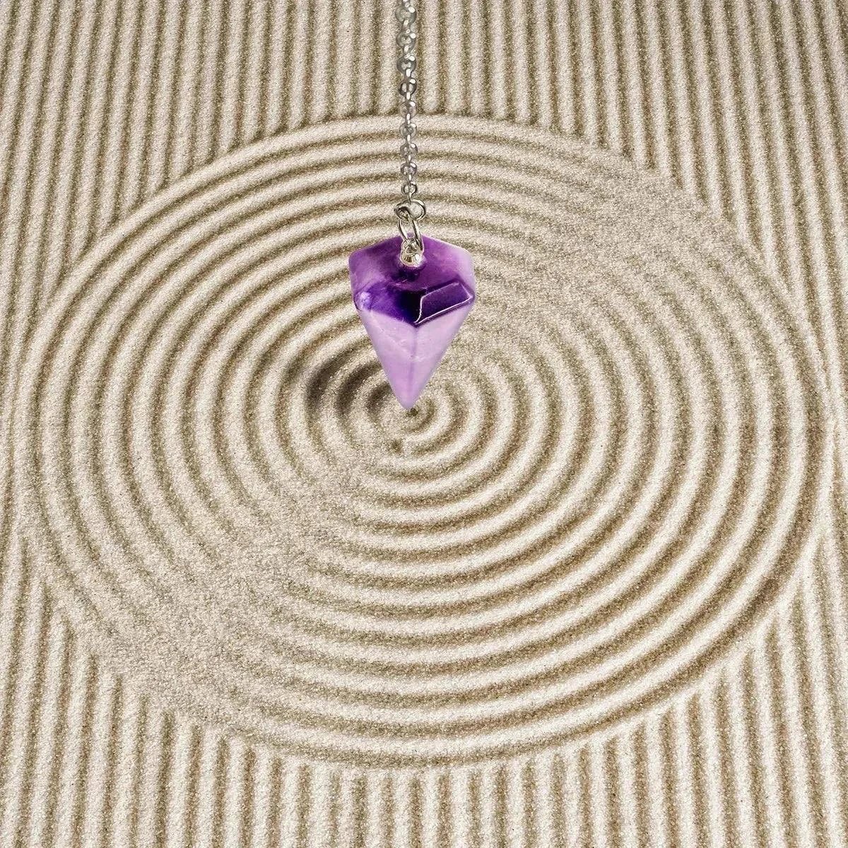 Péndulo de Amatista y Plata 925: Herramienta para Adivinación, Reiki y Radiestesia - Mi tienda