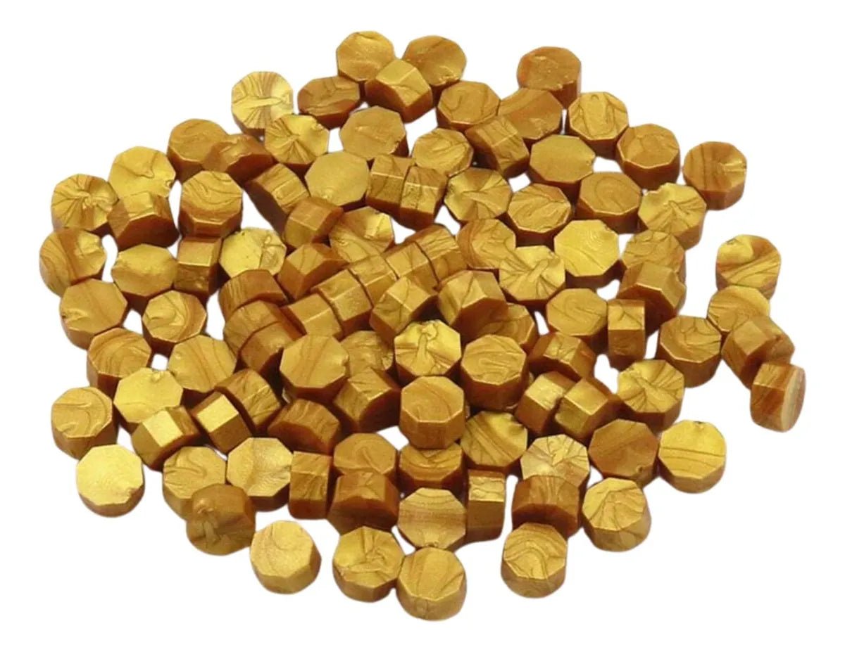 Perlas de Lacre dorado para Sellos de Lacre (100 perlas) - Mi tienda