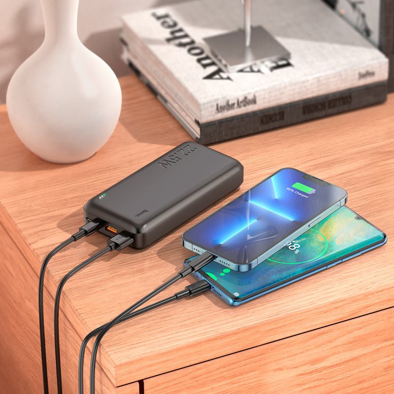 Power Bank 20000 Bateria Portatil Super Carga 22.5w Hoco Color Negro - Mi tienda